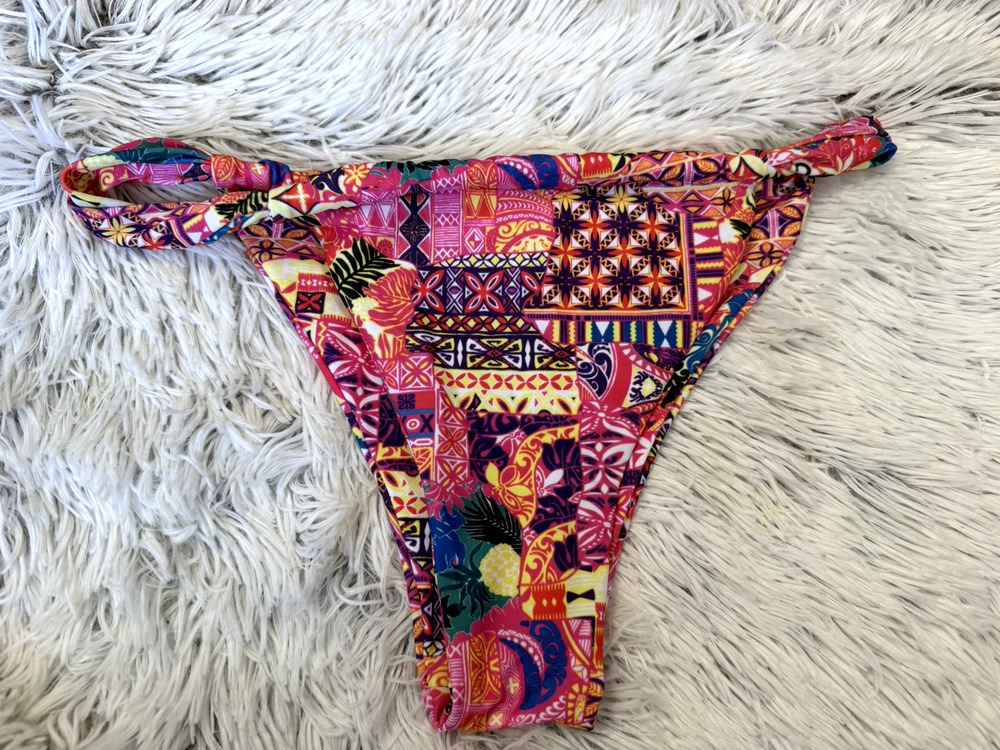 Women's cute Bikini Bottom Beachwear floral brazilian Multicolor Med